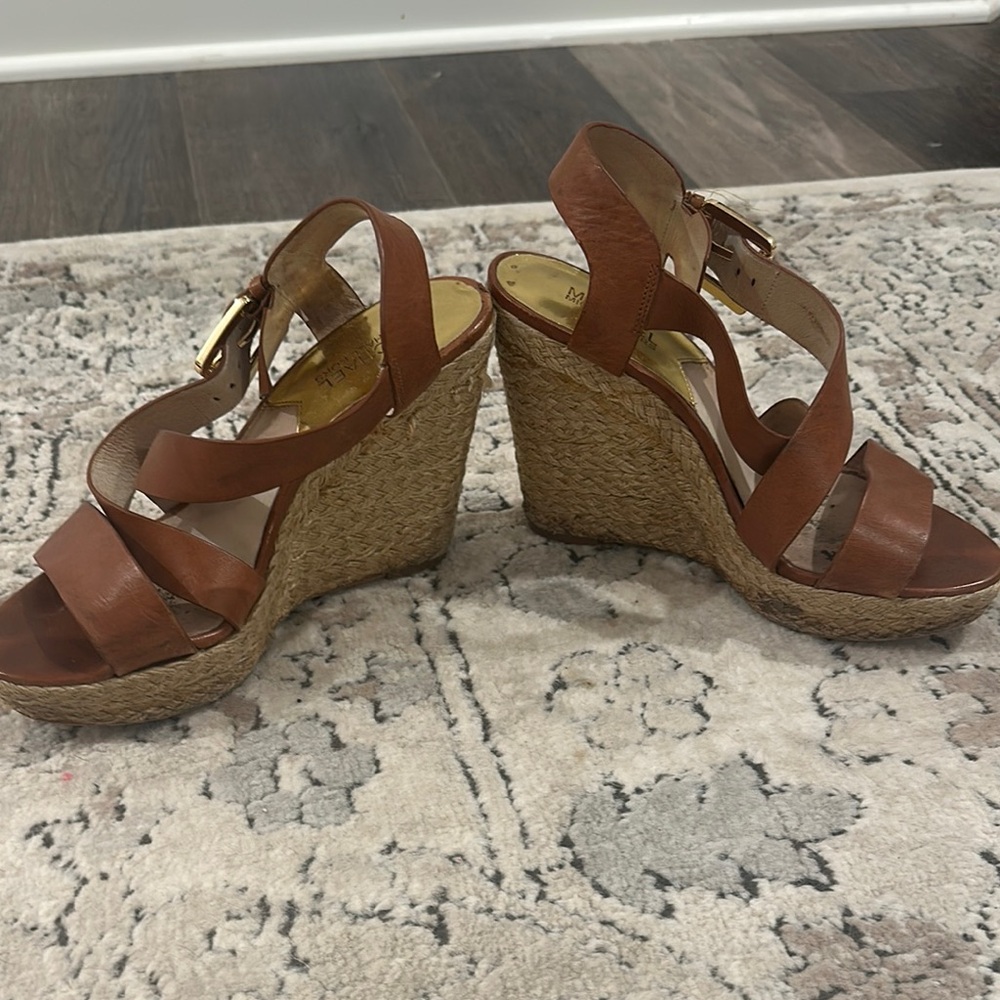 Michael Kors Brown Wedge Sandals - Picture 3 of 5